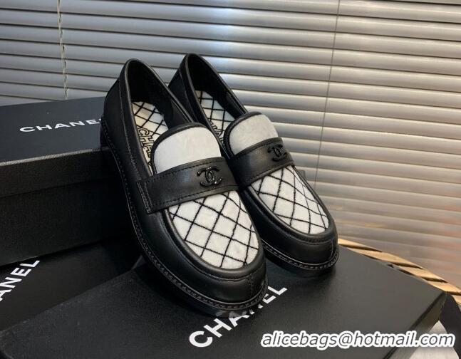 Best Product Chanel Quilted Fabric Loafers 080932 Black 2021