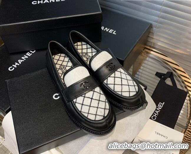 Best Product Chanel Quilted Fabric Loafers 080932 Black 2021