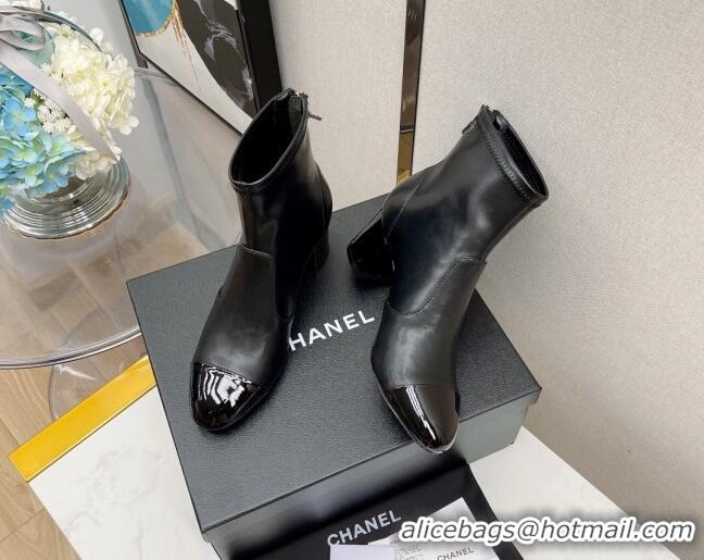 Best Price Chanel Elastic Leather Ankle Boots 5.5cm 081235 Black