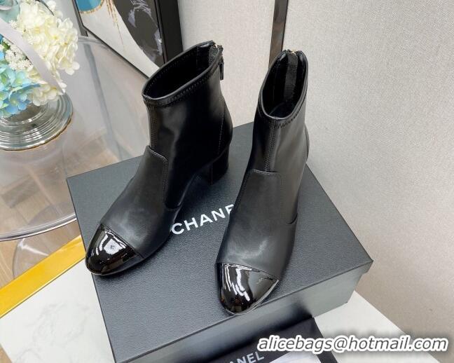 Best Price Chanel Elastic Leather Ankle Boots 5.5cm 081235 Black