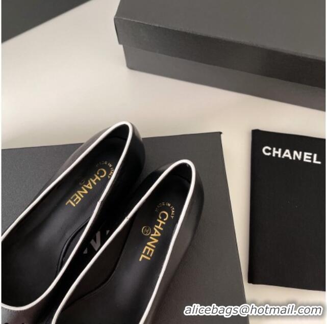 Practical Chanel Lambskin Chain Pointed Toe Ballerinas 081238 Black 2021