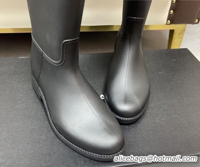 Best Product Chanel Vintage Rubber Rain High Boots 081346 Black