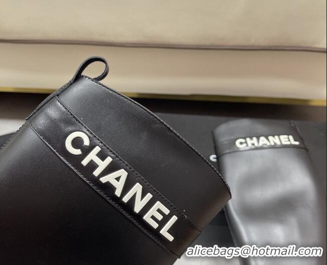 Best Price Chanel Vintage Rubber Rain High Boots 081347 Black 2021