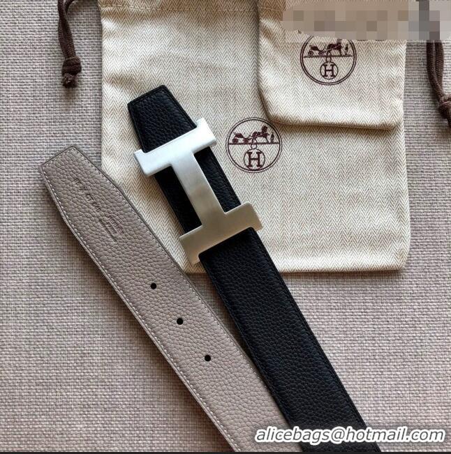 Buy Discount Hermes Constance Calfskin Belt 38mm with H Buckle H1504 Black/Grey 2021