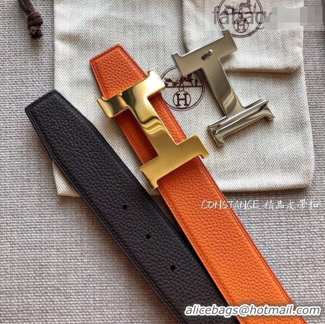 Well Crafted Hermes Constance Calfskin Belt 38mm with H Buckle Coffee H1504 Brown/Orange 2021