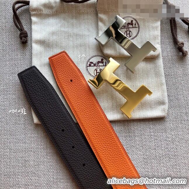 Well Crafted Hermes Constance Calfskin Belt 38mm with H Buckle Coffee H1504 Brown/Orange 2021