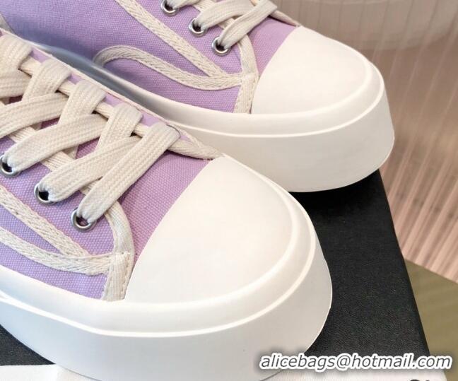 Perfect Chanel Canvas Platfrom Sneakers 081414 Purple 2021