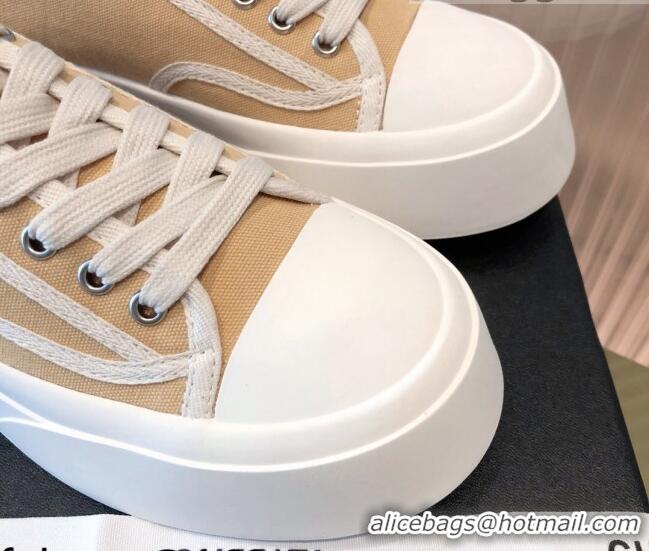 Best Luxury Chanel Canvas Platfrom Sneakers 081414 Beige 2021