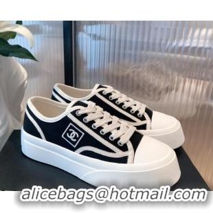 Good Product Chanel Canvas Platfrom Sneakers 081414 Black 2021