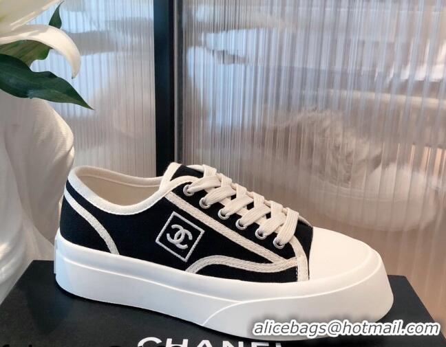 Good Product Chanel Canvas Platfrom Sneakers 081414 Black 2021