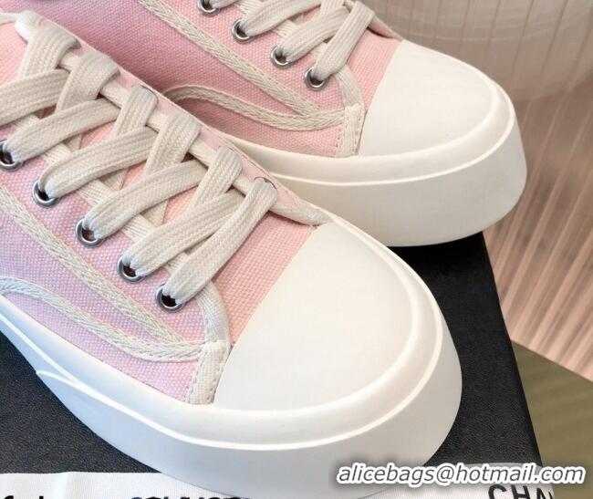 New Design Chanel Canvas Platfrom Sneakers 081414 Pink 2021