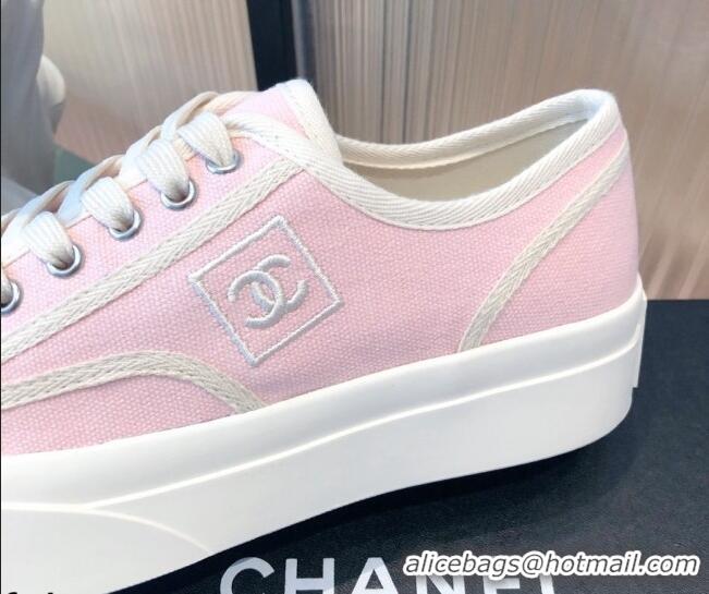 New Design Chanel Canvas Platfrom Sneakers 081414 Pink 2021