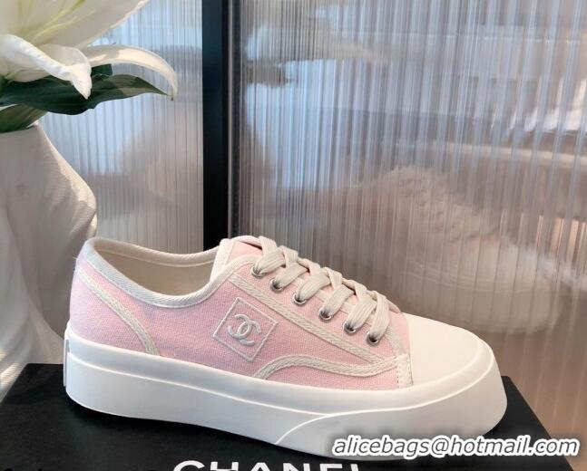 New Design Chanel Canvas Platfrom Sneakers 081414 Pink 2021