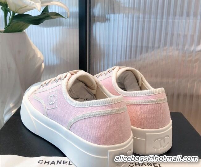 New Design Chanel Canvas Platfrom Sneakers 081414 Pink 2021