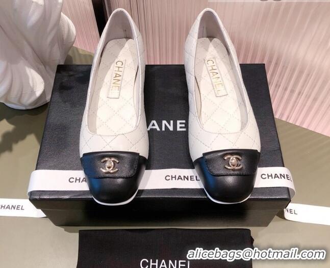 Pretty Style Chanel Leather Foldover Ballerinas 081620 White 2021