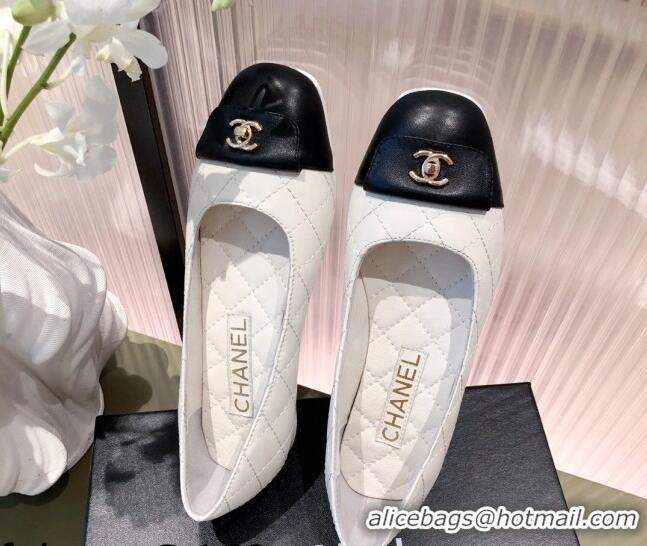 Pretty Style Chanel Leather Foldover Ballerinas 081620 White 2021