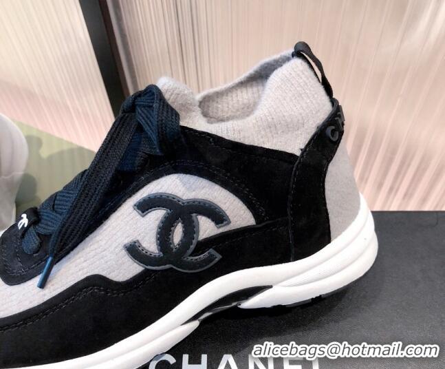 Low Cost Chanel Fabric & Suede Sneakers G38033 Gray 2021