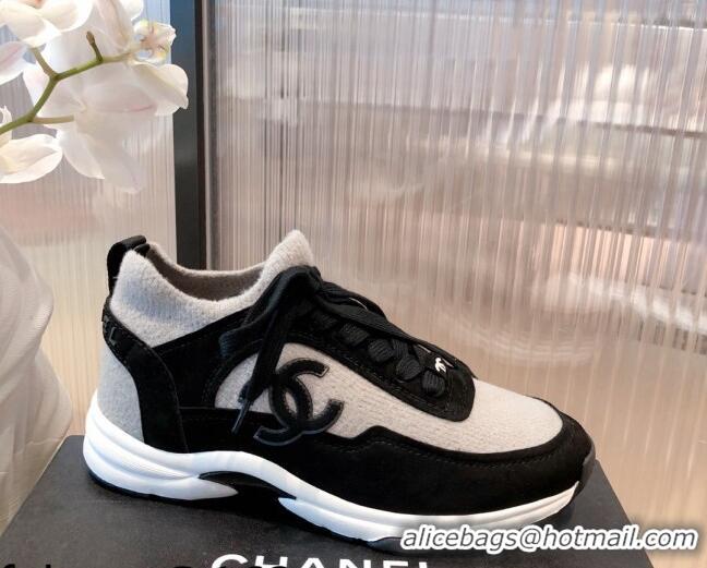 Low Cost Chanel Fabric & Suede Sneakers G38033 Gray 2021