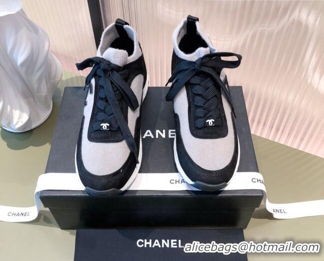 Low Cost Chanel Fabric & Suede Sneakers G38033 Gray 2021