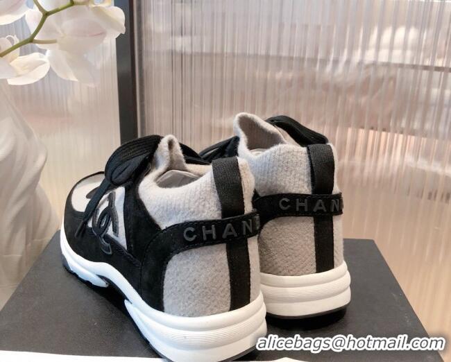 Low Cost Chanel Fabric & Suede Sneakers G38033 Gray 2021