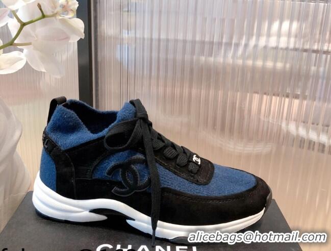 Sumptuous Chanel Fabric & Suede Sneakers G38033 Blue 2021