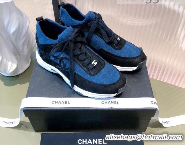 Sumptuous Chanel Fabric & Suede Sneakers G38033 Blue 2021