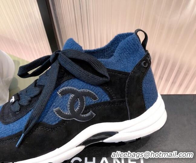 Sumptuous Chanel Fabric & Suede Sneakers G38033 Blue 2021