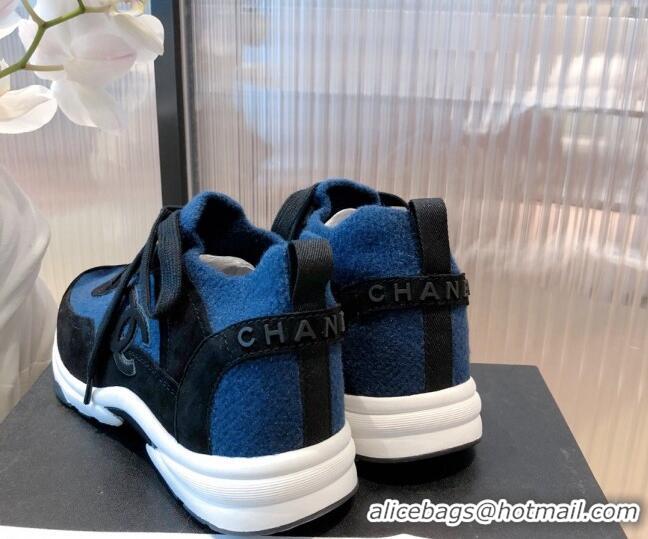 Sumptuous Chanel Fabric & Suede Sneakers G38033 Blue 2021