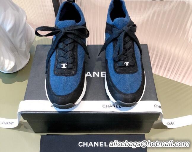 Sumptuous Chanel Fabric & Suede Sneakers G38033 Blue 2021