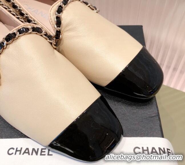 Classic Hot Chanel Calfskin Chain Loafers G37852 Apricot 2021