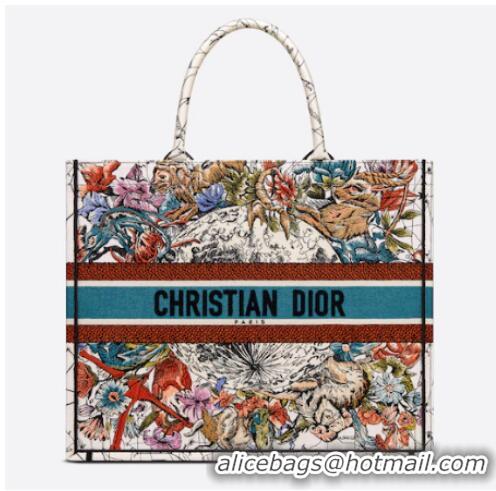 Top Grade DIOR BOOK TOTE Latte Multicolor Dior Constellation Embroidery M1286Z