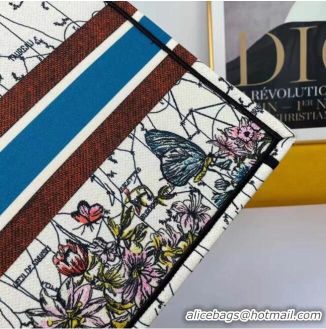 Top Grade DIOR BOOK TOTE Latte Multicolor Dior Constellation Embroidery M1286Z