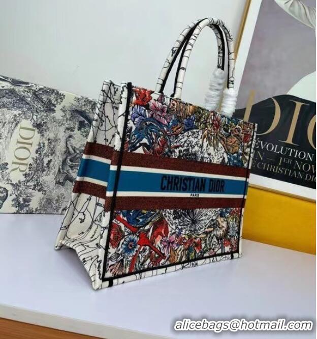 Top Grade DIOR BOOK TOTE Latte Multicolor Dior Constellation Embroidery M1286Z