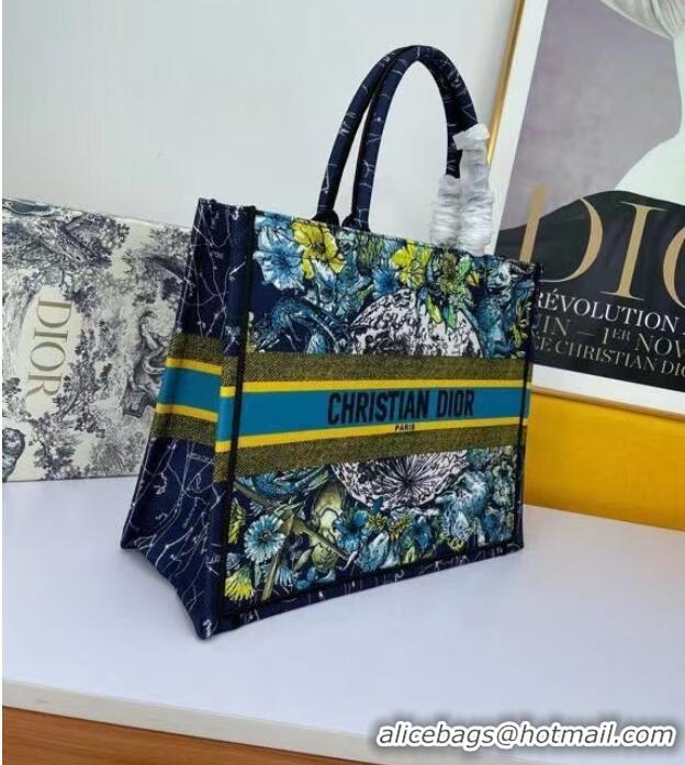 Popular Style DIOR BOOK TOTE Blue Dior Constellation Embroidery M1297ZR