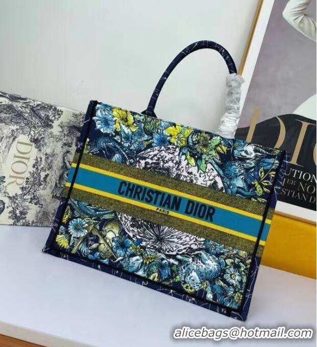 Popular Style DIOR BOOK TOTE Blue Dior Constellation Embroidery M1297ZR