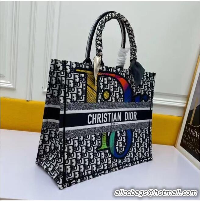 Low Cost DIOR BOOK TOTE Multicolor Embroidery M1297ZR-10