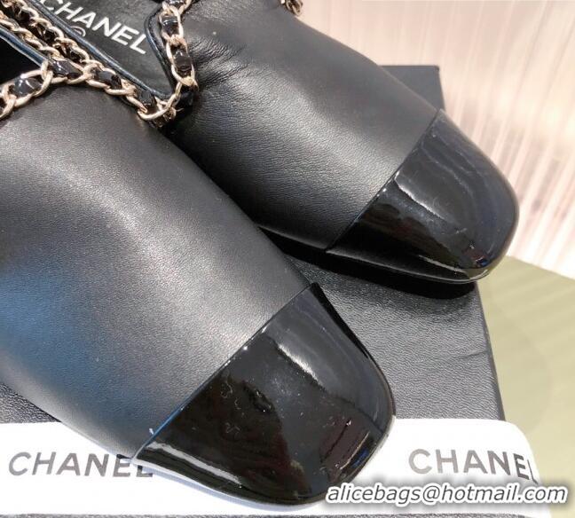 Good Quality Chanel Calfskin Chain Loafers G37852 Black 2021