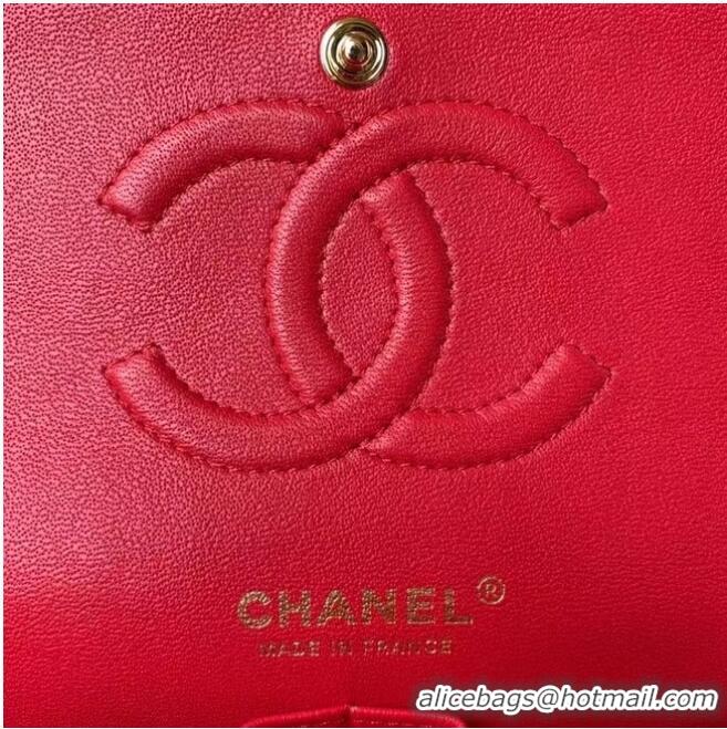 Popular Style Chanel classic handbag Lambskin & gold Metal A01112 Red