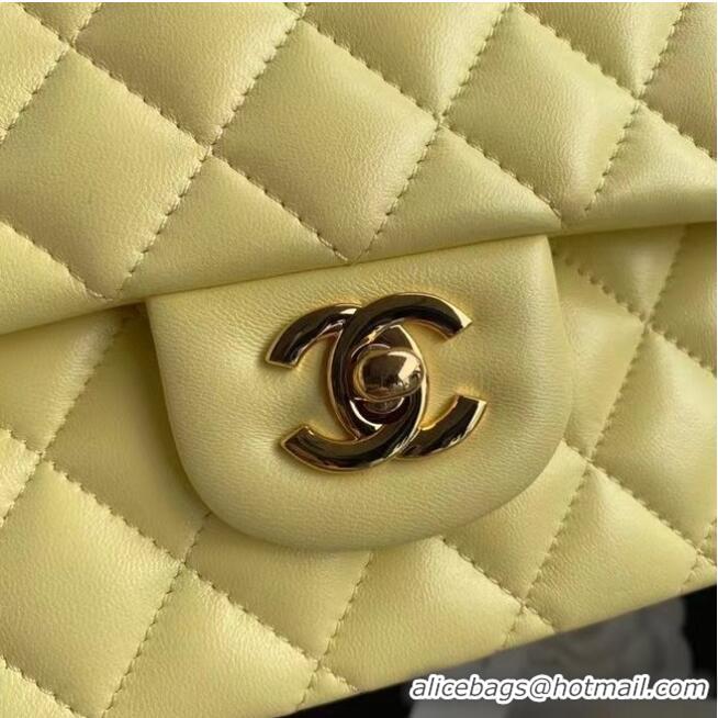 Low Price Chanel classic handbag Lambskin & gold Metal A01112 yellow