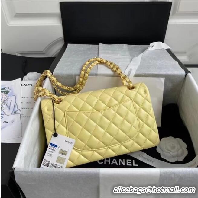 Low Price Chanel classic handbag Lambskin & gold Metal A01112 yellow