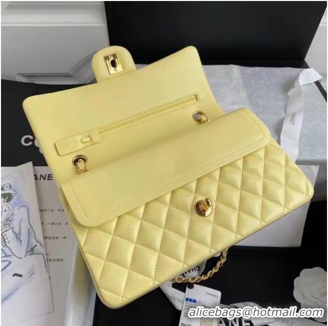 Low Price Chanel classic handbag Lambskin & gold Metal A01112 yellow