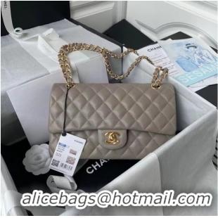 Good Quality Chanel classic handbag Lambskin & gold Metal A01112 grey