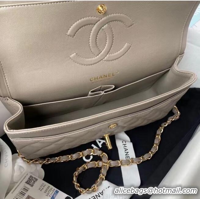 Good Quality Chanel classic handbag Lambskin & gold Metal A01112 grey