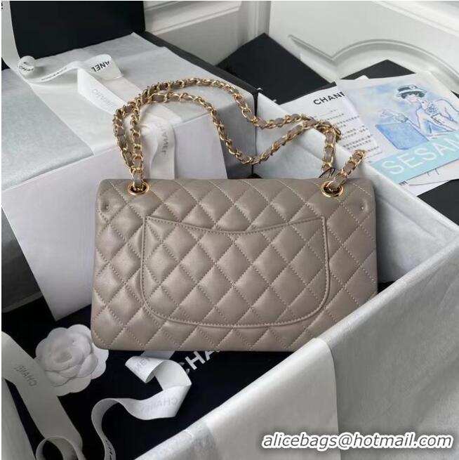 Good Quality Chanel classic handbag Lambskin & gold Metal A01112 grey