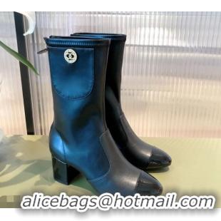 Lower Price Chanel Leather CC Charm Short Boots 081646 Black 2021