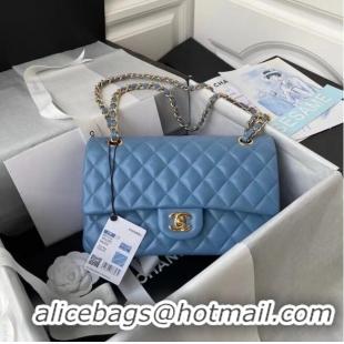 Buy Inexpensive Chanel classic handbag Lambskin & gold Metal A01112 blue