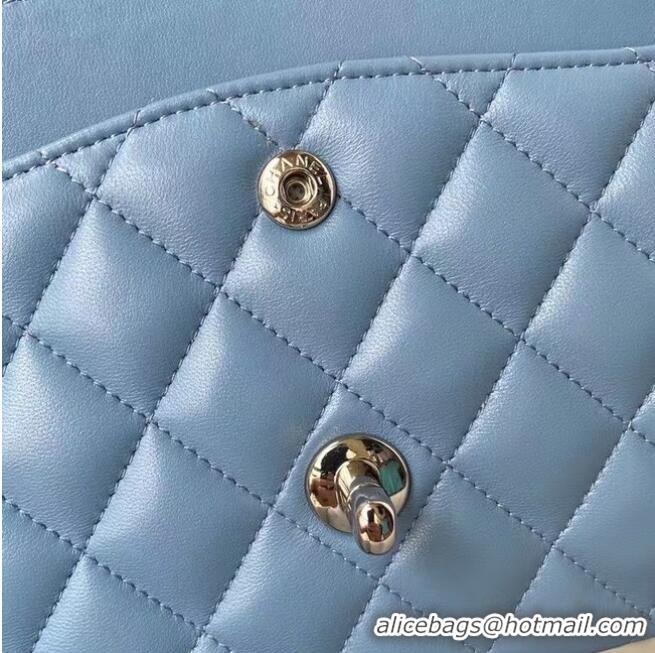 Reasonable Price Chanel classic handbag Lambskin & silver Metal A01112 blue