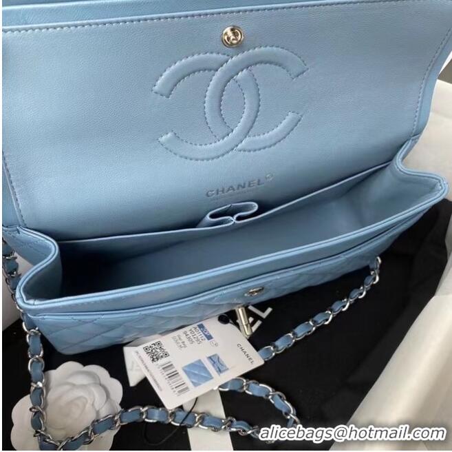 Reasonable Price Chanel classic handbag Lambskin & silver Metal A01112 blue