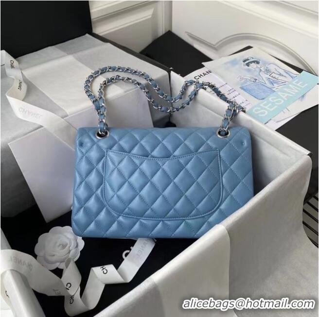 Reasonable Price Chanel classic handbag Lambskin & silver Metal A01112 blue