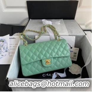 Well Crafted Chanel classic handbag Lambskin & gold Metal A01112 light green